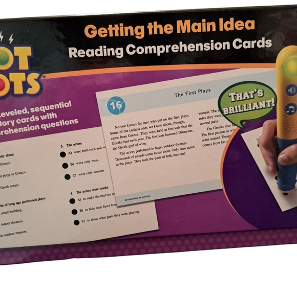 Hot Dots Main Idea Reading Comprehension Cards Grades 2-6 Test Prep - Picture 5 of 10